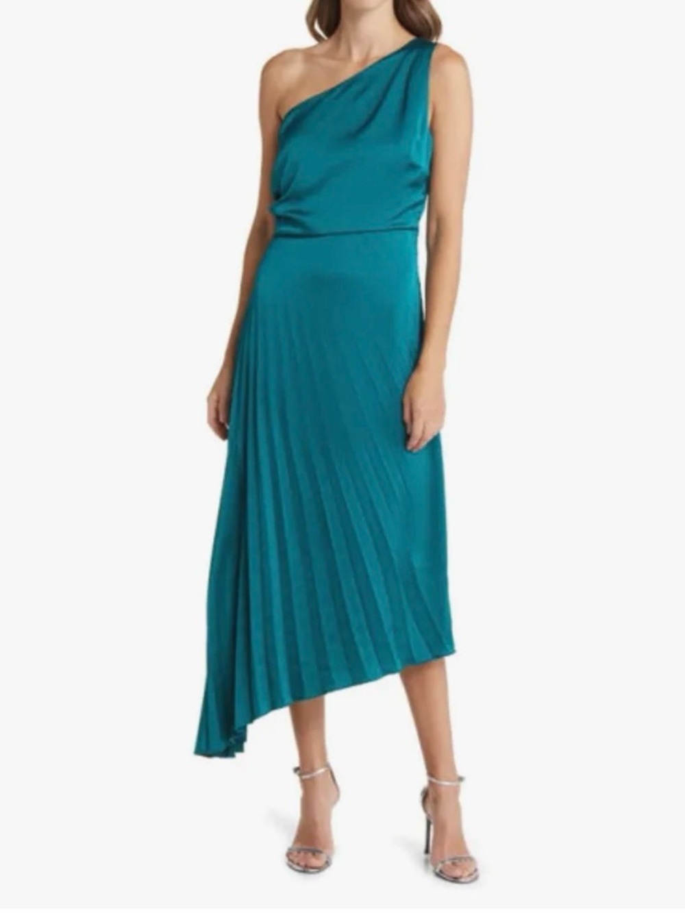 Sam Edelman Teal Pleated Midi Dress